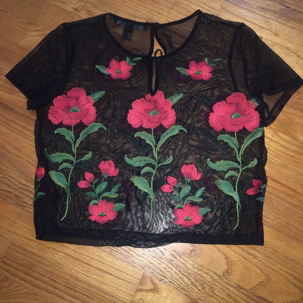 Floral mesh crop top!